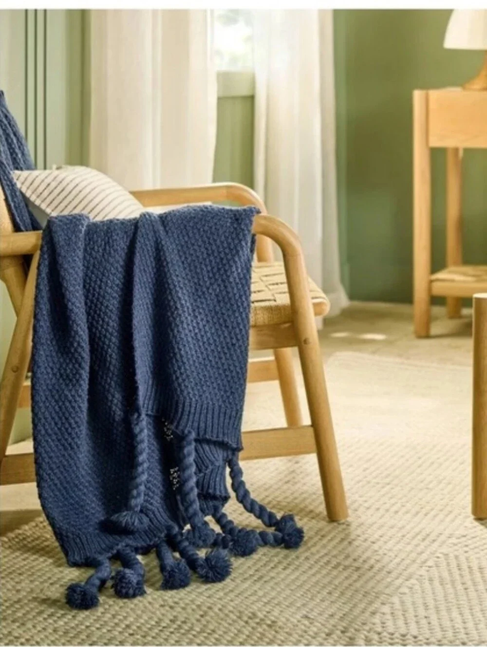 Hearth & Hand With Magnolia Knit Throw Blanket-Blue